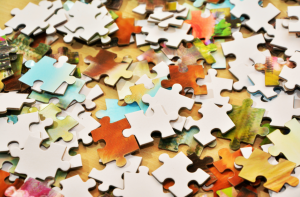 A stock photo of puzzle pieces