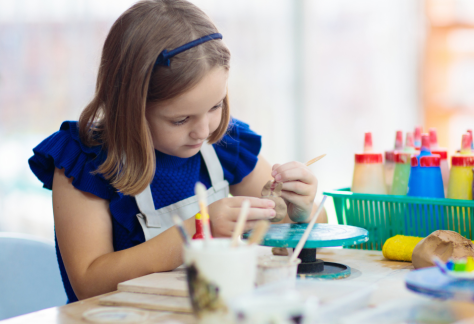 A girl crafting.