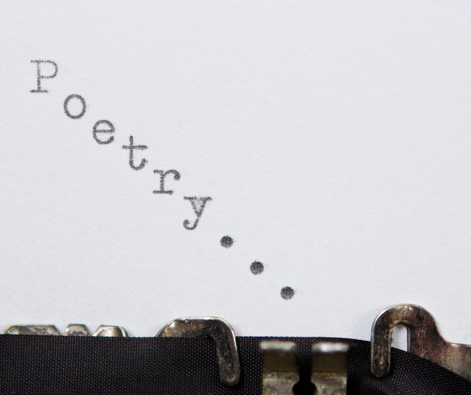 The word poetry written out by a typewriter