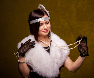 A stock image of a woman wearing 1920s party attire